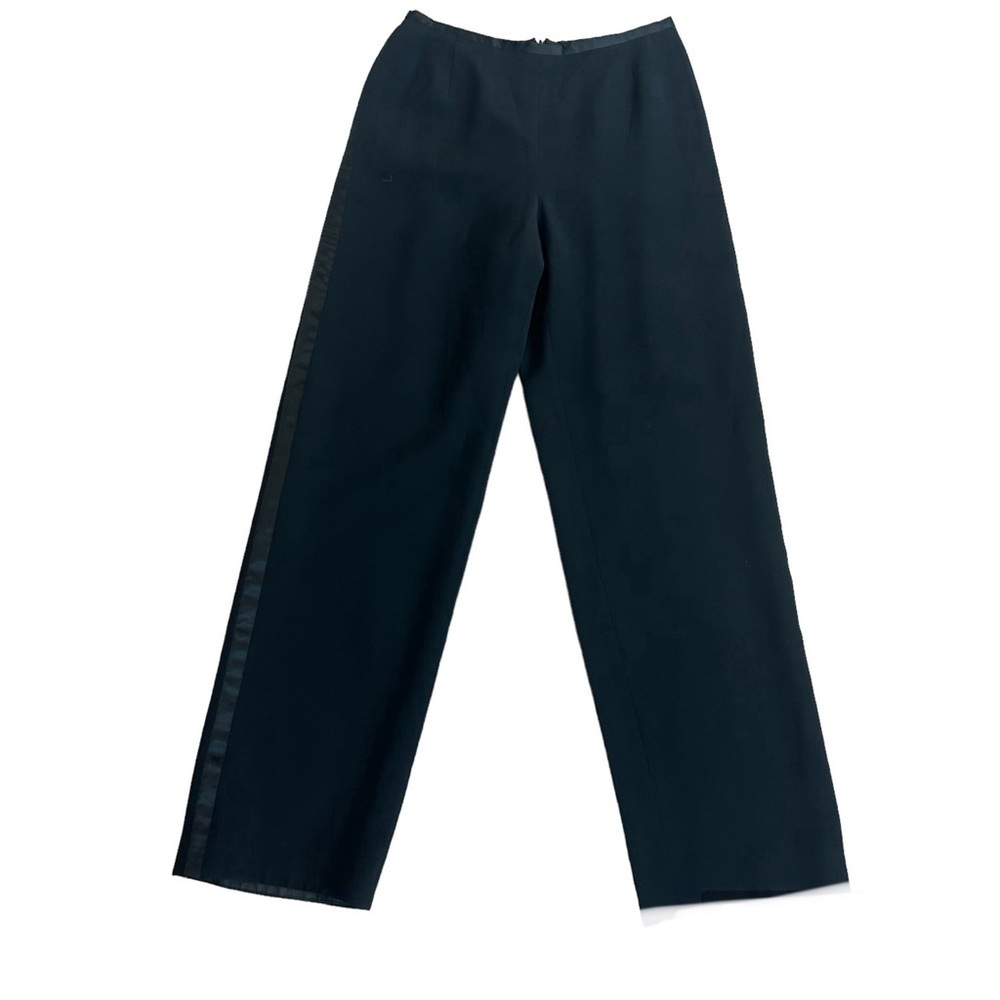 Peter Nygard black satin trim tuxedo dress pants fully lined Sz 8